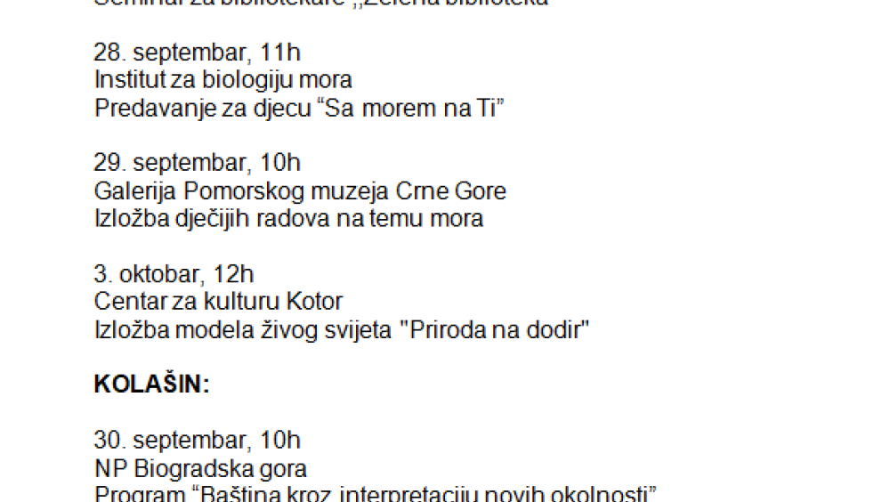 Programme in Montenegro
