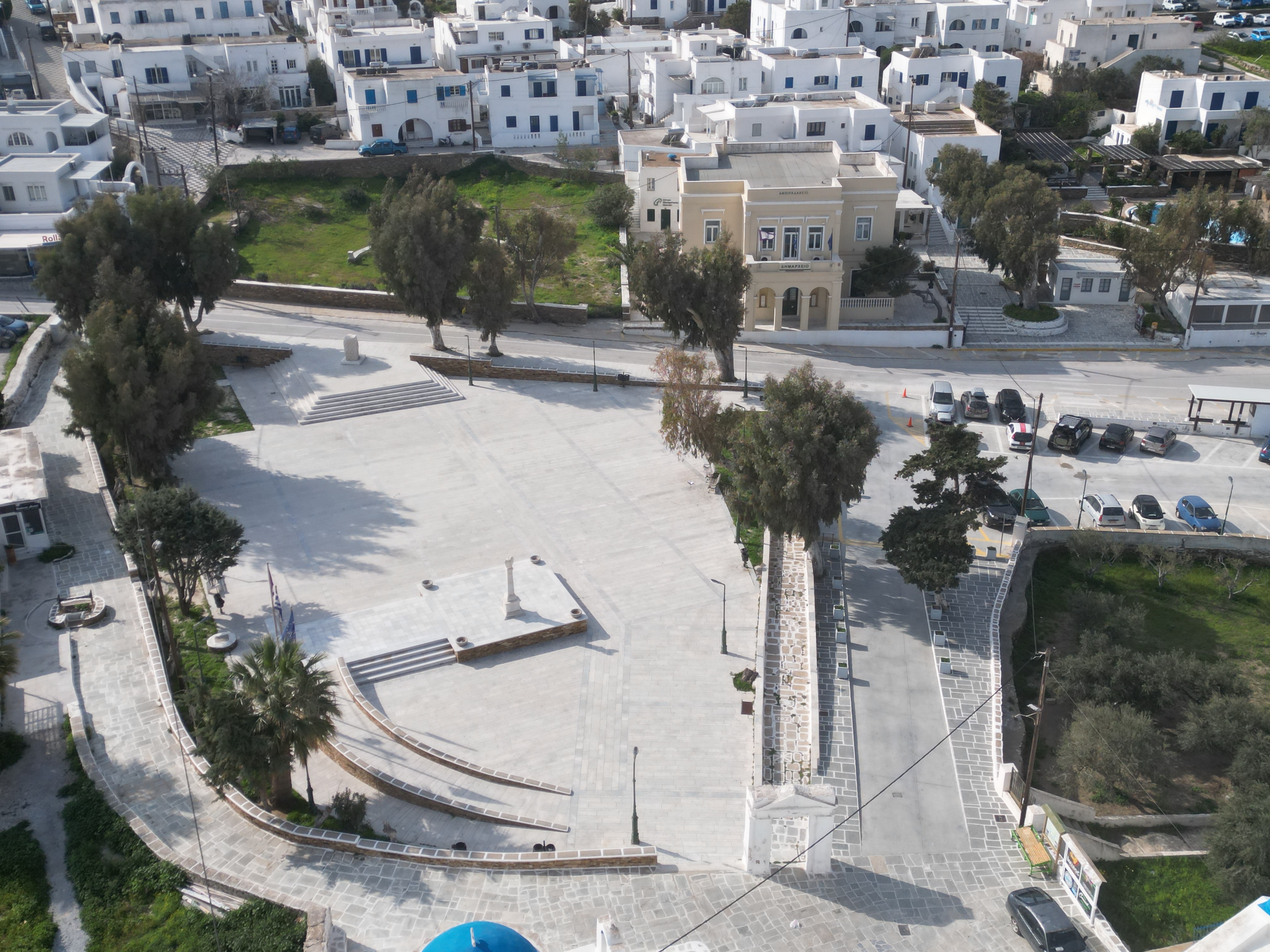 The main square of the island that is build over the ancient city