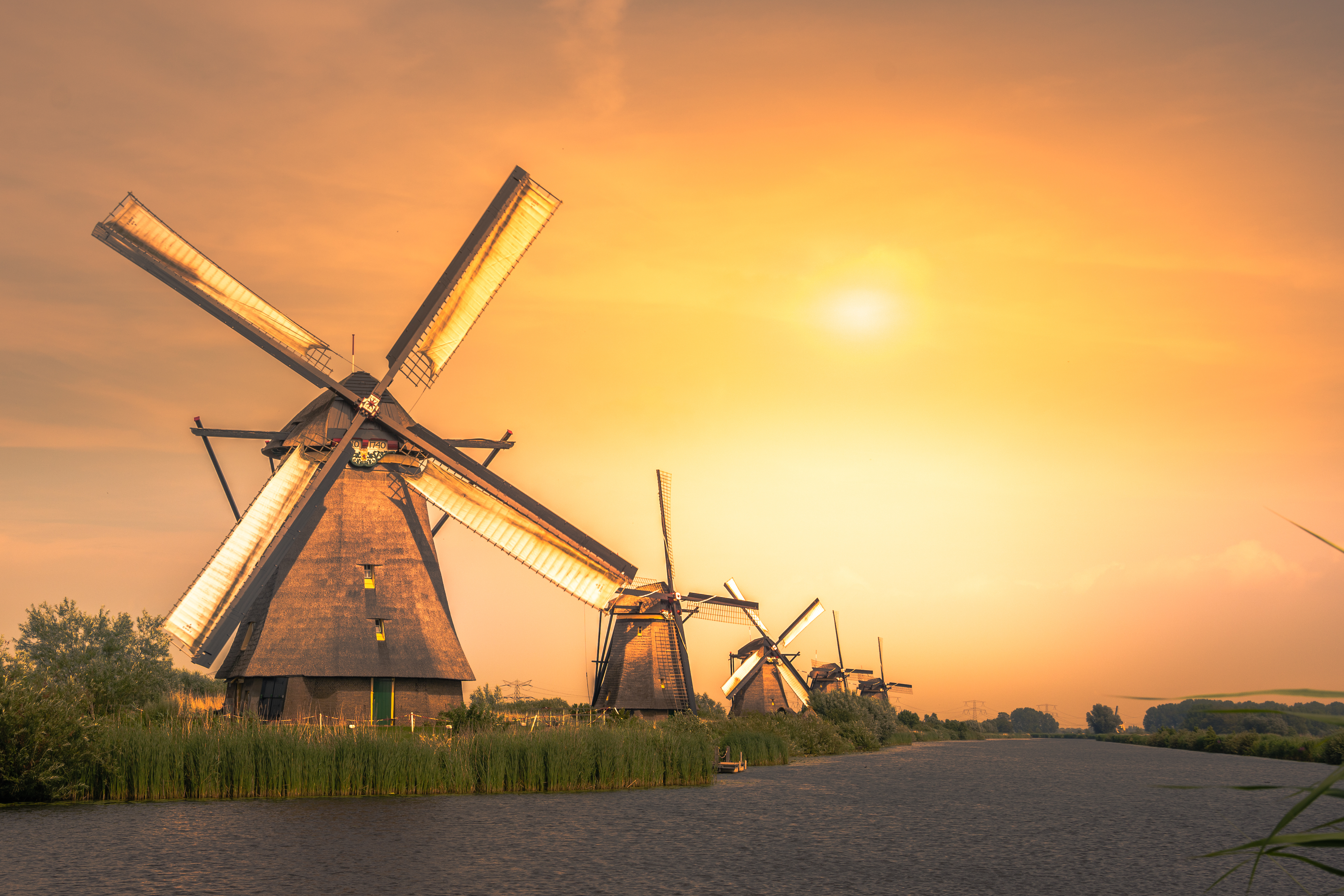 Dutch windmills in Netherlands