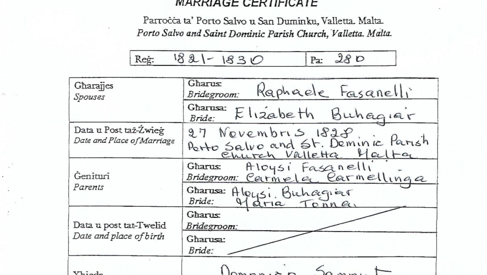 Only name not mentioned in the surgeon's diary, a Maltese musician, born Italian