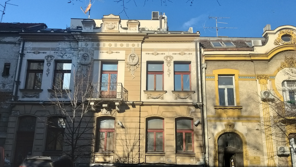 Jelena's house is on the left and the House of Leona Panajot is on the right