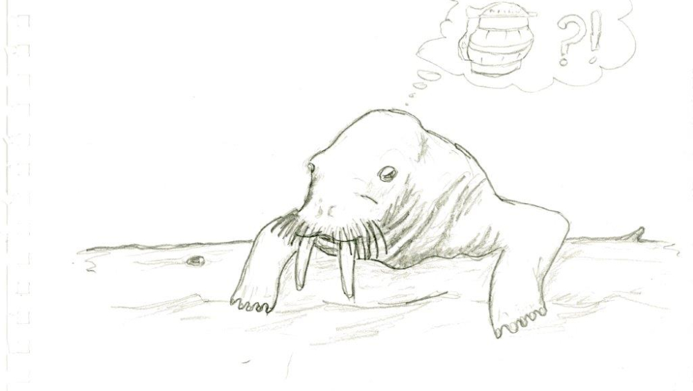 Walruses are common animals in the sea far north of Iceland and Siberia.