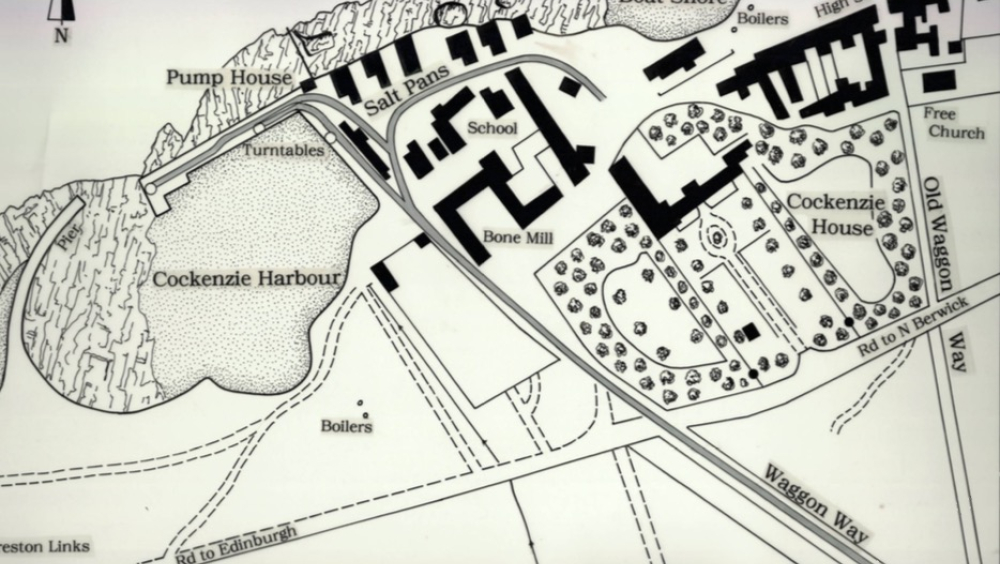 Map of 19th Century Cockenzie Harbour by Alan Braby
