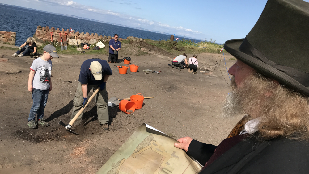 Stevenson's surveyor at the dig