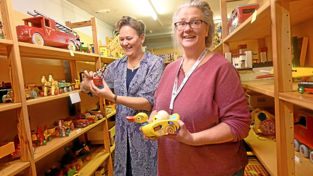 Museum Director Ann Häljesgård and Project Manager Kerstin Ingelmark leading the BRIO archive project in Osby, Sweden.