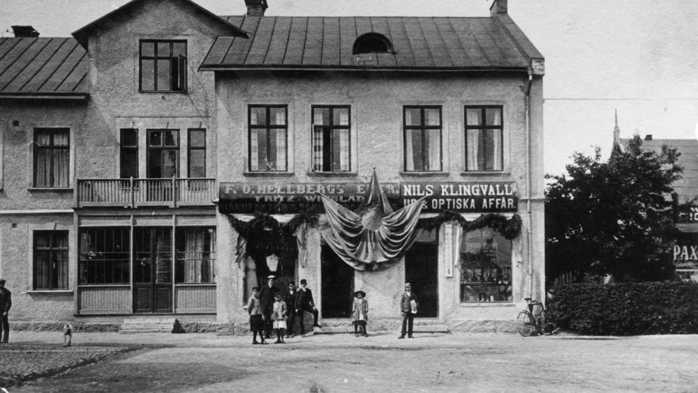 The first store that Nils Klingwall opens in 1903 on G.a Torget in Tidaholm, West Sweden