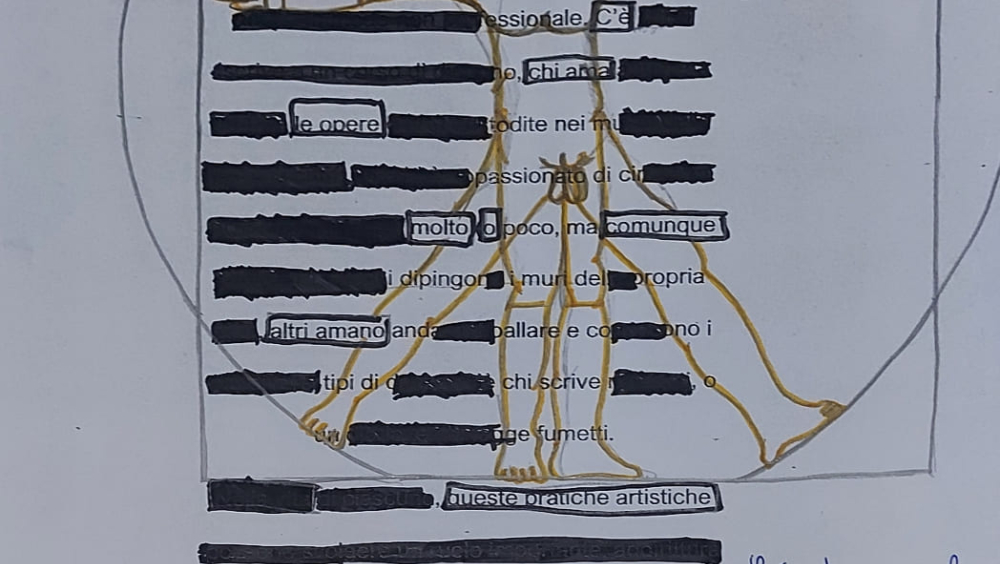 L'UOMO VITRUVIANO. L'arte può far parte della vita. C'è chi ama le opere molto, comunque, queste pratiche artistiche e a volte siamo tutti un po' artisti della vita.