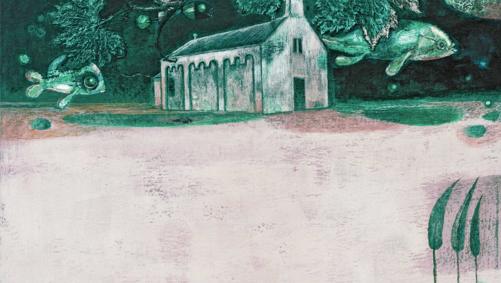 Church of Saint John in Preko from the 11th century, illustration from the picture-book The Little White Laundresses Fishes.