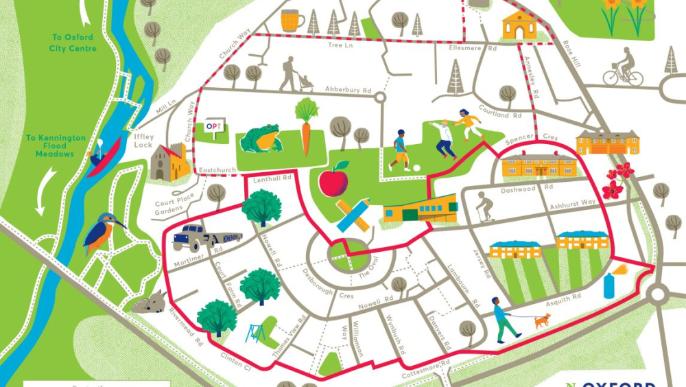 the map of the self-guided walk of Rose Hill