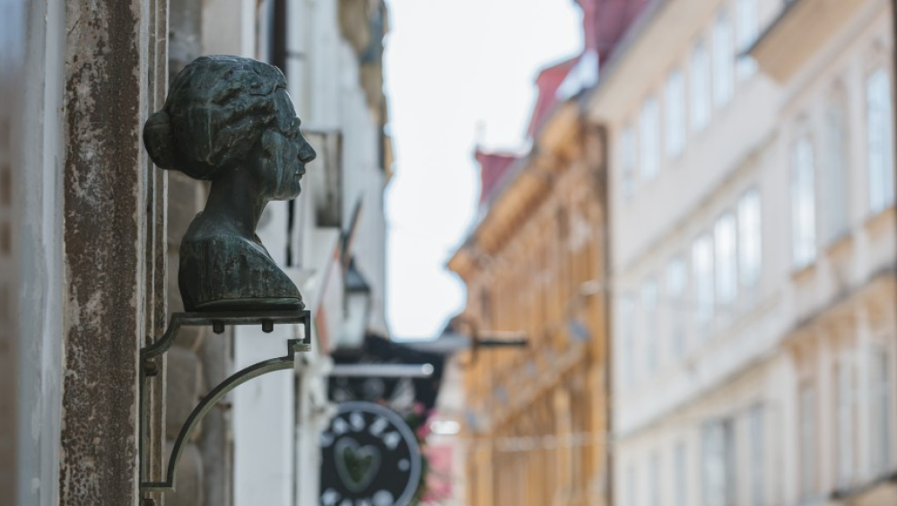 Photo of a Bust of the Slovenian poet Lili Novy in Ljubljana