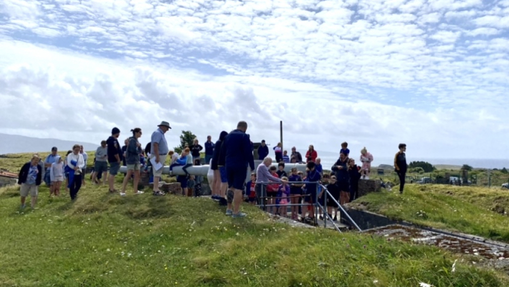 A guided tour for children at Lonehort Battery during National Heritage Week 2022