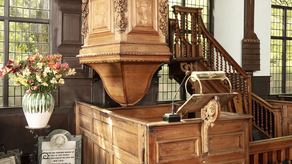 Pulpit - inside the Ipswich Unitarian Meeting House 