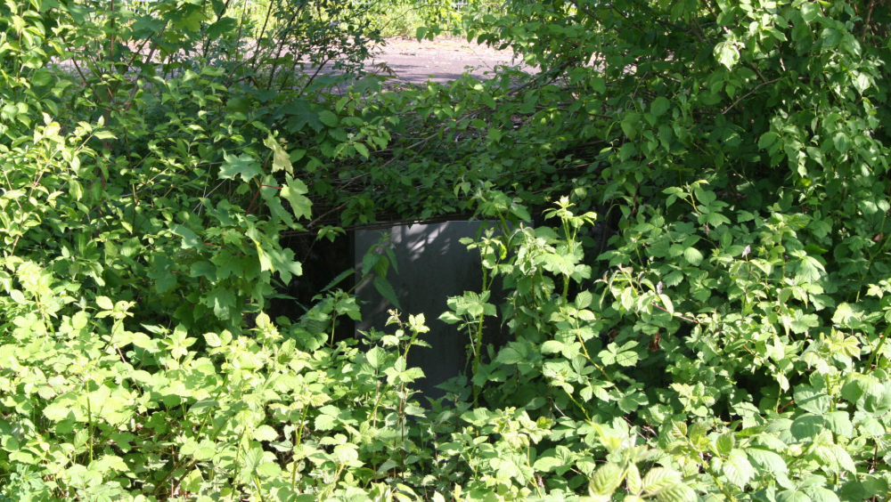 The capped-off fire cover of Shaft 2 in the grounds of the former colliery