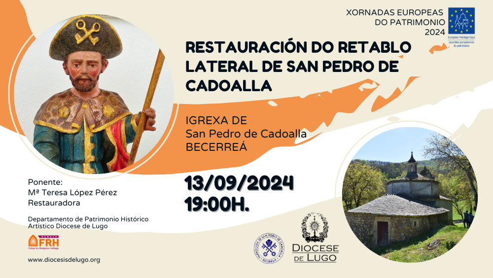 Anuncio actividad jornadas europeas de Patrimonio 2024 en Cadoalla el día 13 de setiembre de 2024 a las 19:00.
