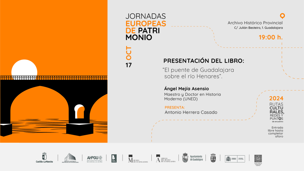 Invitación 17 octubre Presentación libro "El puente de Guadalajara sobre el río Heares" de Ángel Mejía.jpg