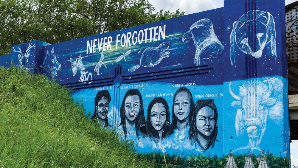 A mural inspired by European heritage, painted by young participants