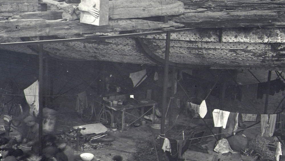 Second World War refugees living inside the Museum in 1944