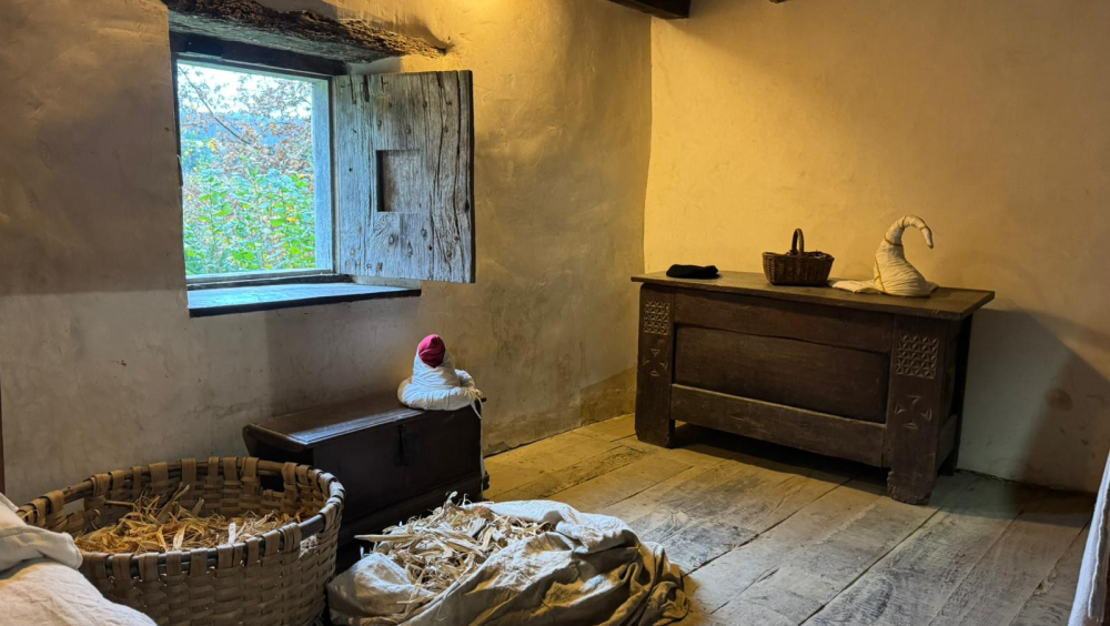 BEDROOM IN THE IGARTUBEITI FARMHOUSE MUSEUM, WHERE THE MATTRESSES WERE FILLED WITH CORN GRASS AND WOOL
