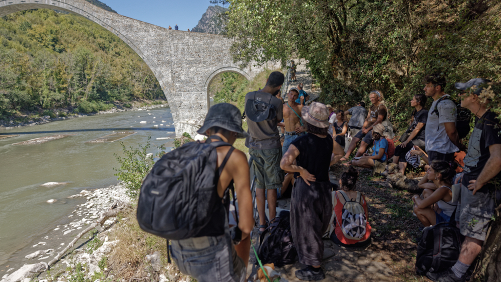 Participatory cultural mapping and guided walk in Plaka Bridge close to Frasta Village