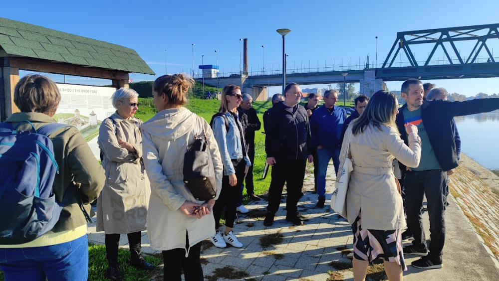 Walking along the Sava River. Learning about history