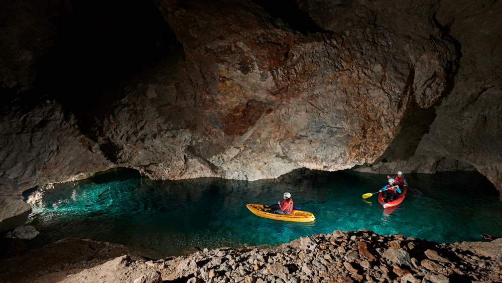 Underground kayak tour