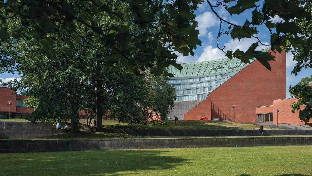 University of Technology (1949, 1953-65), park of the main building, Helsinki.