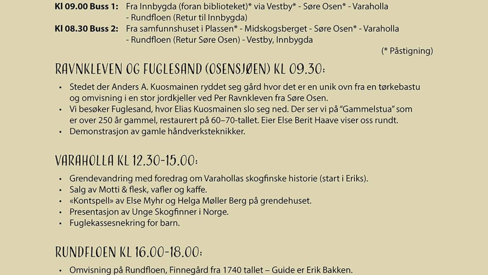 Kulturverndag – Trysil Finnskog