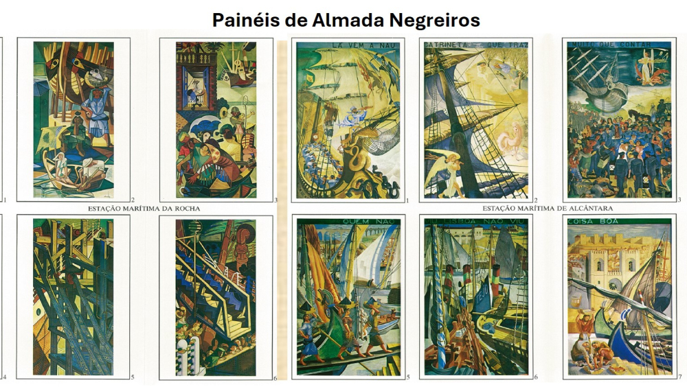 Painéis de Almada Negreiros, nas Gares Marítimas de Alcântara e Rocha Conde d'Óbidos