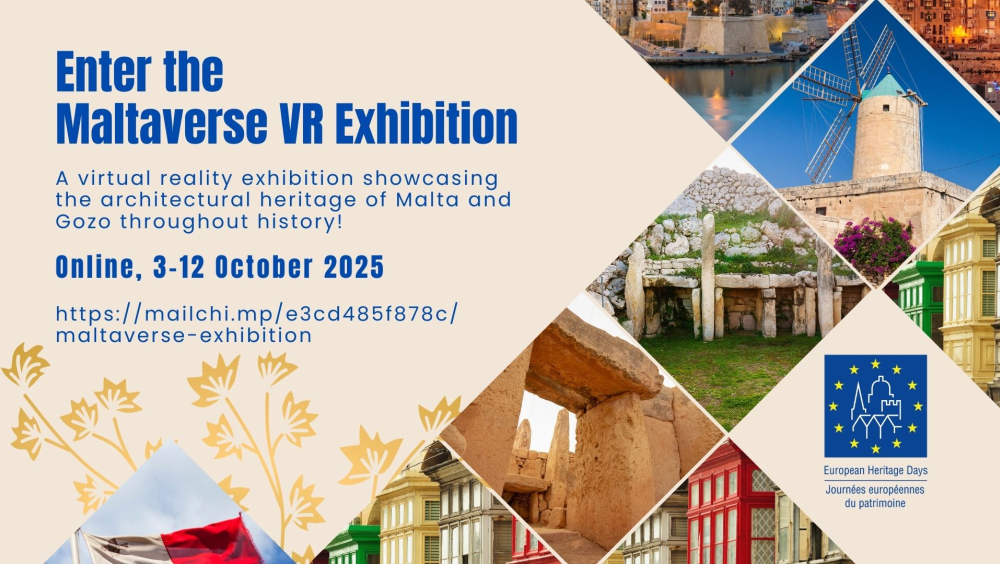 Enter the Maltaverse VR Exhibition. A virtual reality exhibition showcasing the architectural heritage of Malta and Gozo throughout history! Online, 3-12 October 2025.