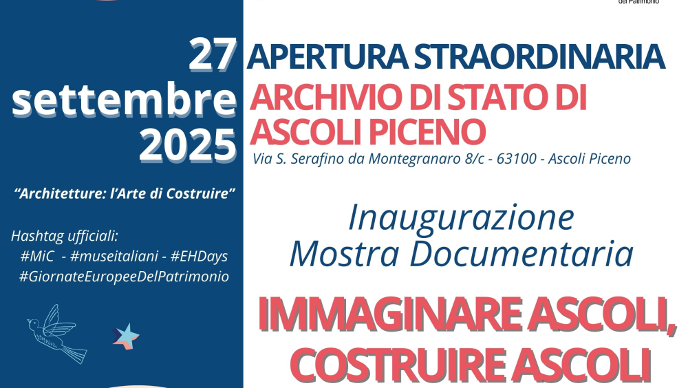 MOSTRA DOCUMENTARIA: IMMAGINARE ASCOLI, COSTRUIRE ASCOLI