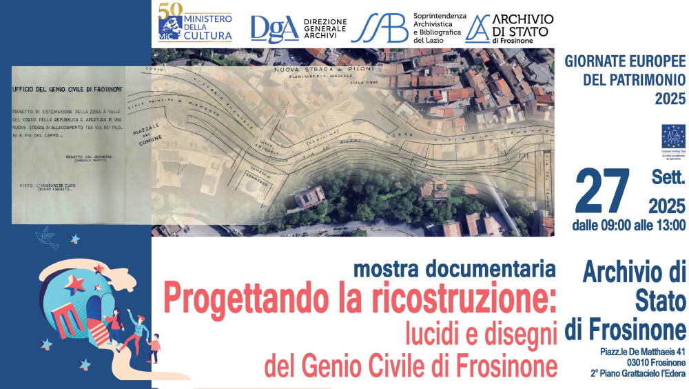 Progettando la ricostruzione: lucidi e disegni del Genio Civile di Frosinone