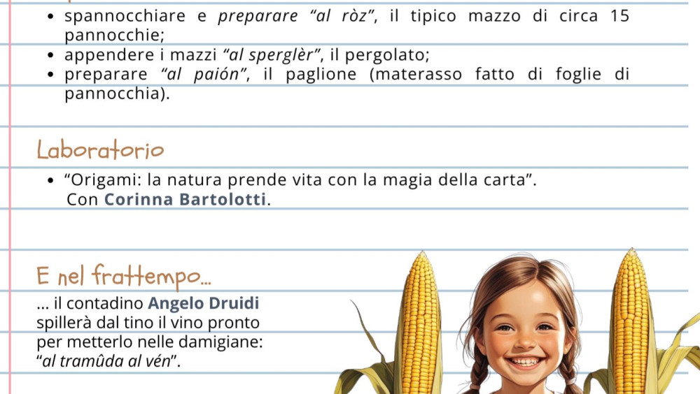 La spannocchiatura: pomeriggio creativo, laboratorio per bambini e bambine
