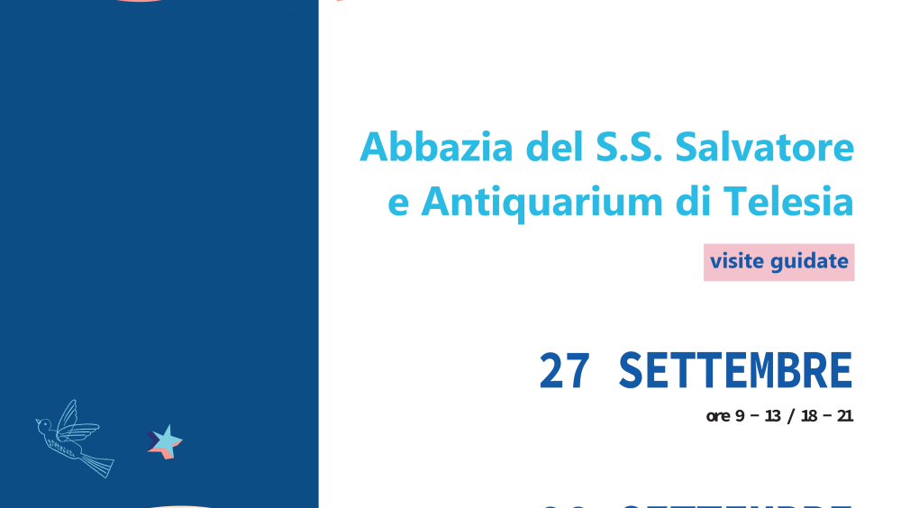 GEP 2025 Sabato 27 e domenica 28 settembre 2025 la Soprintendenza Archeologia belle arti e paesaggio per le province di Caserta e Benevento apre l'Abbazia del SS. Salvatore e l'Antiquarium di Telesia organizzando visite guidate. Ingresso gratuito