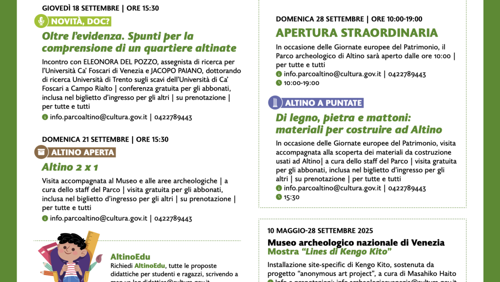 Settembre al Parco archeologico di Altino