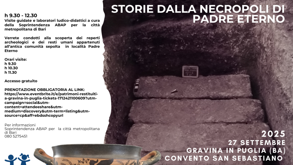 Patrimoni restituiti a Gravina in Puglia: Storie dalla necropoli di Padre Eterno