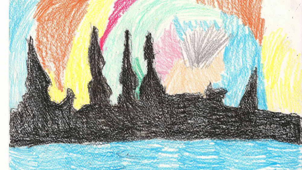 A drawn city of Latvia.