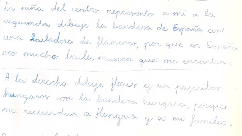 Description of the drawing in spanish, written by herself.