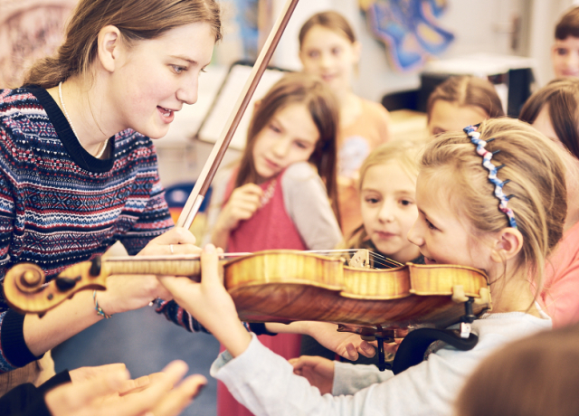 European Musical Trail Girl playing violin 