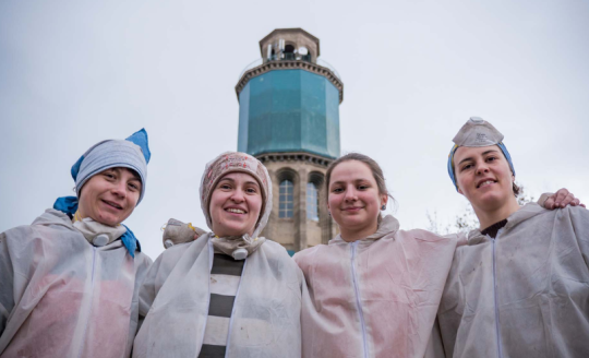 Volunteers cleaning the Zauhlovačka tower - EHD Story, Czech Republic (credit, Miroslav Prousek and AvantgArt, z. s.)