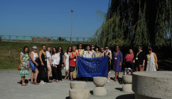 LivedIn Heritage project group photo with European Heritage Days flag