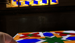 Iglesia Jesuitas Valencia, stained glass light table - EHD Story, Spain (credit, Arae Patrimonio)