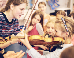 European Musical Trail Girl playing violin 