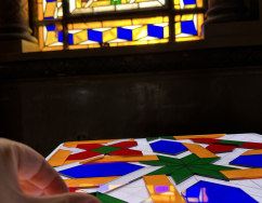 Iglesia Jesuitas Valencia, stained glass light table - EHD Story, Spain (credit, Arae Patrimonio)