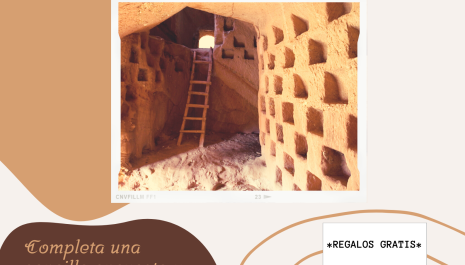 Cartel de las visitas a las Cuevas del Ajedrezado