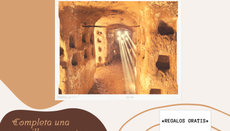 Cartel de las visitas especiales a las Cuevas de los Cien Pilares