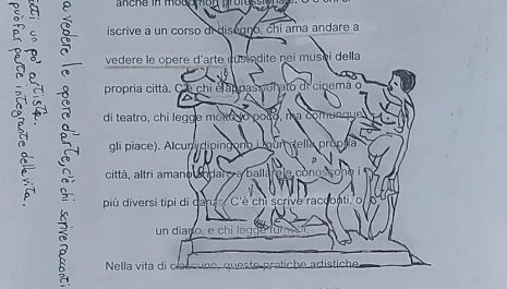 IL LAOOCONTE. C'è chi ama andare a vedere le opere d'arte, c'è chi scrive racconti e chi legge fumetti. Ciò vuol dire che siamo tutti un po' artisti. L'arte, nelle forme più diverse, può far parte integrante della vita.