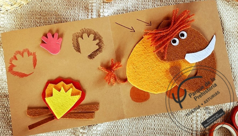 taller plástico sobre arte rupestre en Teverga.