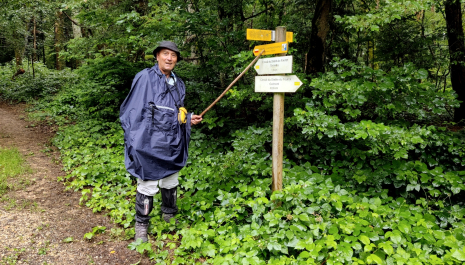Présentation de l'itinéraire culturel du Conseil de l'Europe Via Francigena par un historien local lors d'une randonnée organisée en 2021