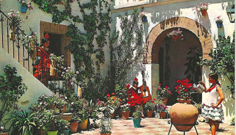 Historical photo of the Montero 12 patio house