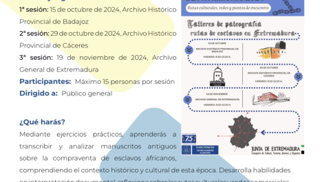 Talleres de Paleografía: Rutas de Esclavos en Extremadura.